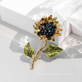 Shangjie Oem Joyas Broche de mode unique pour la déclaration de dames Broches de tournesol élégant en cristal élégant pour le bureau